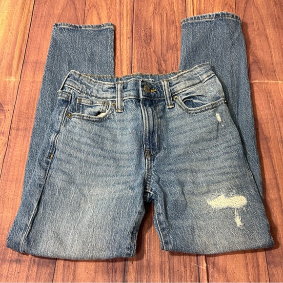 Old Navy Boys Size 10 Light Blue Distressed Tapered Built In Flex Jeans - Picture 7 of 14